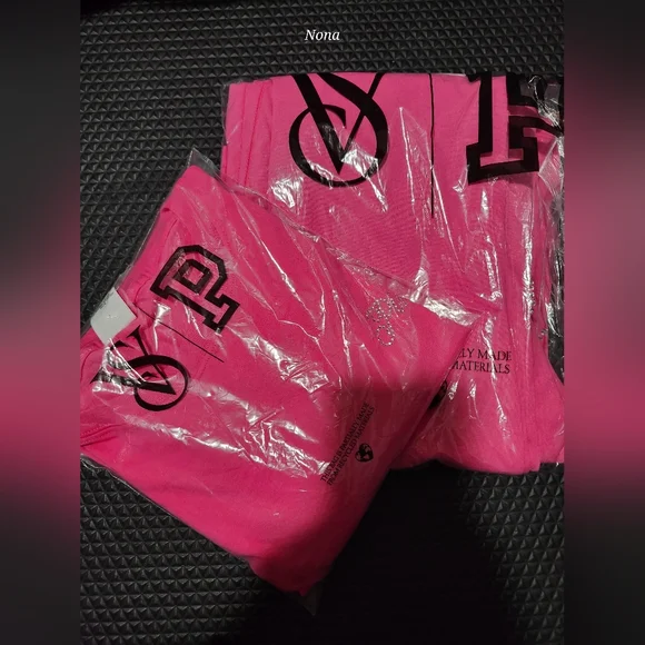 PINK VS Carmine Rose Bling Set size Large NWT - Picture 2 of 13